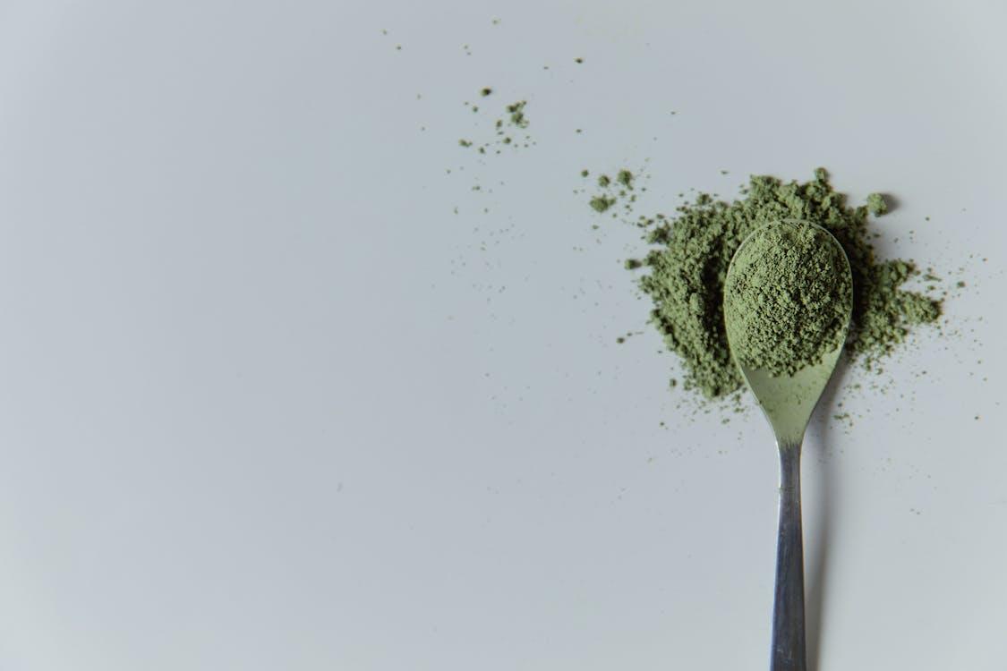 Free Photo of Matcha Powder on a Spoon Stock Photo